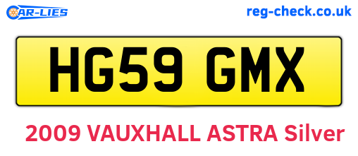 HG59GMX are the vehicle registration plates.