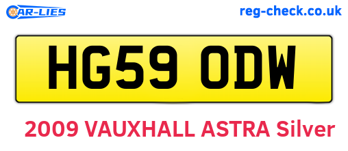 HG59ODW are the vehicle registration plates.