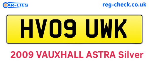 HV09UWK are the vehicle registration plates.