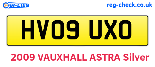 HV09UXO are the vehicle registration plates.