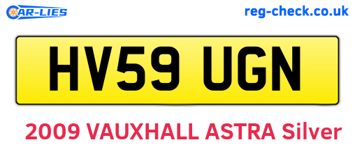 HV59UGN are the vehicle registration plates.