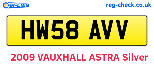 HW58AVV are the vehicle registration plates.