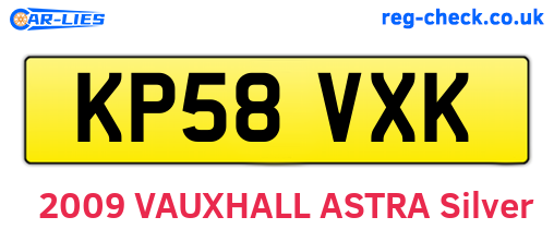 KP58VXK are the vehicle registration plates.