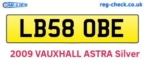 LB58OBE are the vehicle registration plates.