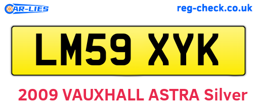 LM59XYK are the vehicle registration plates.