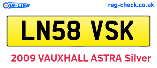 LN58VSK are the vehicle registration plates.
