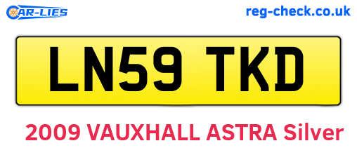 LN59TKD are the vehicle registration plates.
