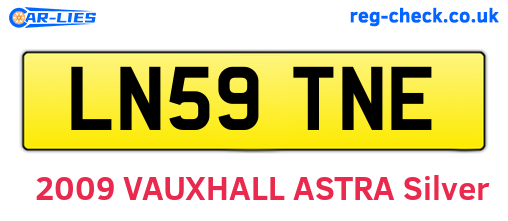 LN59TNE are the vehicle registration plates.