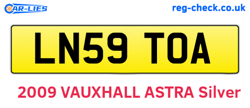 LN59TOA are the vehicle registration plates.