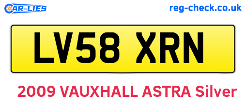 LV58XRN are the vehicle registration plates.
