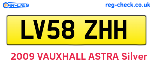 LV58ZHH are the vehicle registration plates.