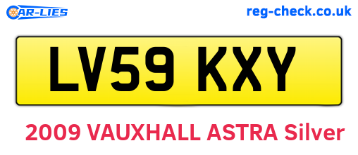 LV59KXY are the vehicle registration plates.