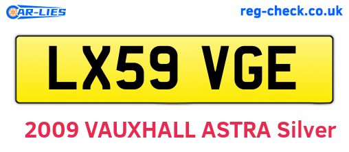 LX59VGE are the vehicle registration plates.