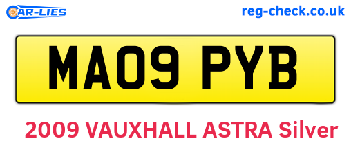 MA09PYB are the vehicle registration plates.