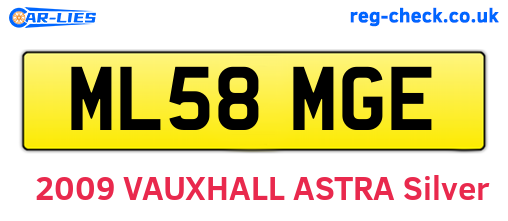ML58MGE are the vehicle registration plates.