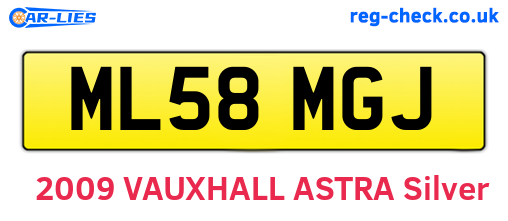 ML58MGJ are the vehicle registration plates.