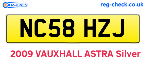 NC58HZJ are the vehicle registration plates.