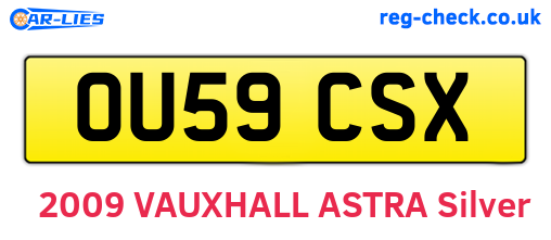 OU59CSX are the vehicle registration plates.