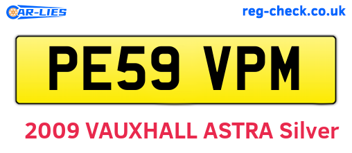 PE59VPM are the vehicle registration plates.