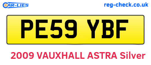 PE59YBF are the vehicle registration plates.