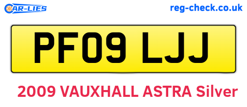 PF09LJJ are the vehicle registration plates.