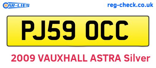 PJ59OCC are the vehicle registration plates.