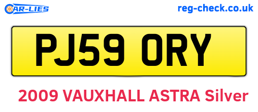PJ59ORY are the vehicle registration plates.