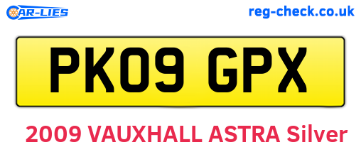 PK09GPX are the vehicle registration plates.