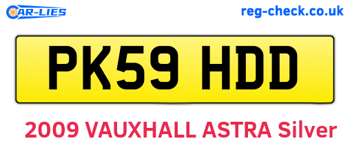 PK59HDD are the vehicle registration plates.