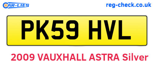 PK59HVL are the vehicle registration plates.