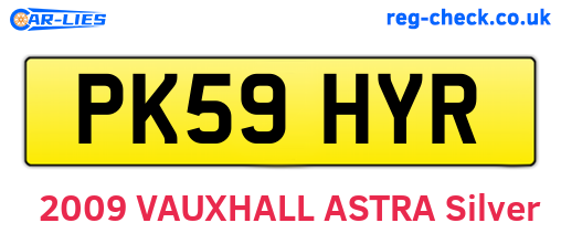 PK59HYR are the vehicle registration plates.