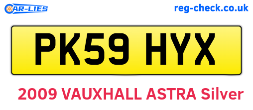 PK59HYX are the vehicle registration plates.