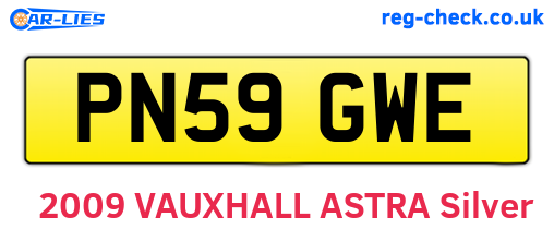 PN59GWE are the vehicle registration plates.