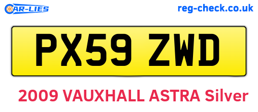 PX59ZWD are the vehicle registration plates.