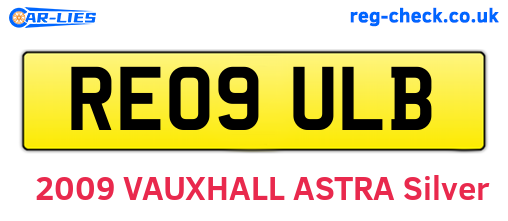 RE09ULB are the vehicle registration plates.