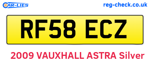 RF58ECZ are the vehicle registration plates.