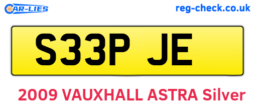 S33PJE are the vehicle registration plates.