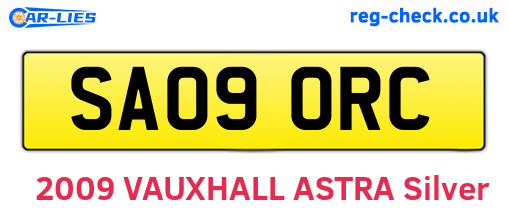 SA09ORC are the vehicle registration plates.