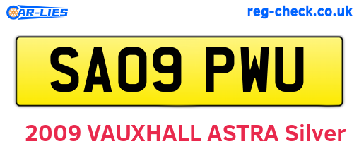SA09PWU are the vehicle registration plates.