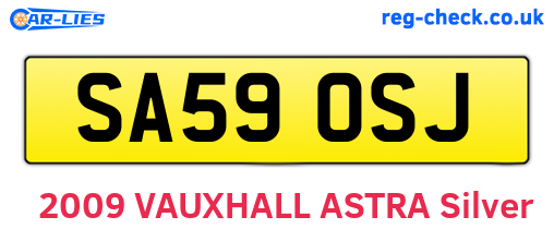 SA59OSJ are the vehicle registration plates.