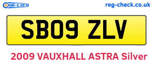 SB09ZLV are the vehicle registration plates.