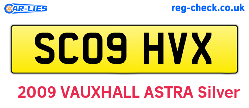SC09HVX are the vehicle registration plates.