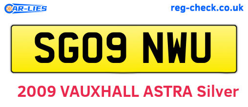 SG09NWU are the vehicle registration plates.