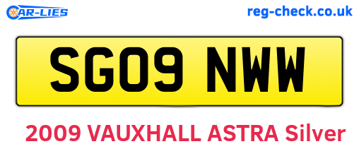 SG09NWW are the vehicle registration plates.