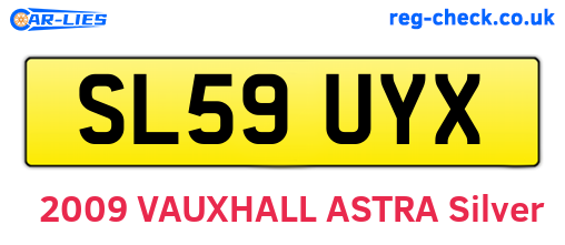 SL59UYX are the vehicle registration plates.