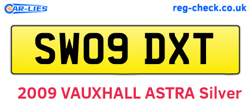 SW09DXT are the vehicle registration plates.