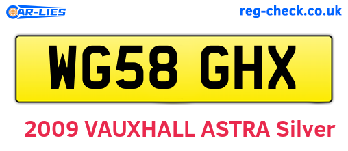 WG58GHX are the vehicle registration plates.