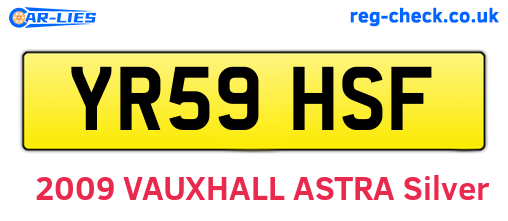 YR59HSF are the vehicle registration plates.