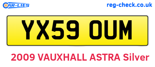 YX59OUM are the vehicle registration plates.