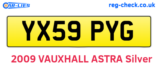YX59PYG are the vehicle registration plates.